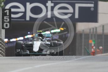 World © Octane Photographic Ltd. Mercedes AMG Petronas W07 Hybrid – Nico Rosberg. Thursday 26th May 2016, F1 Monaco GP Practice 1, Monaco, Monte Carlo. Digital Ref :