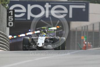 World © Octane Photographic Ltd. Sahara Force India VJM09 - Sergio Perez. Thursday 26th May 2016, F1 Monaco GP Practice 1, Monaco, Monte Carlo. Digital Ref :