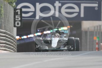 World © Octane Photographic Ltd. Mercedes AMG Petronas W07 Hybrid – Lewis Hamilton. Thursday 26th May 2016, F1 Monaco GP Practice 1, Monaco, Monte Carlo. Digital Ref :