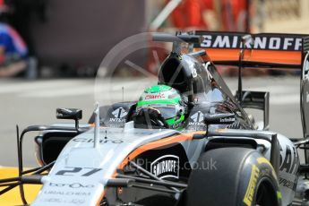World © Octane Photographic Ltd. Sahara Force India VJM09 - Nico Hulkenberg. Thursday 26th May 2016, F1 Monaco GP Practice 1, Monaco, Monte Carlo. Digital Ref :