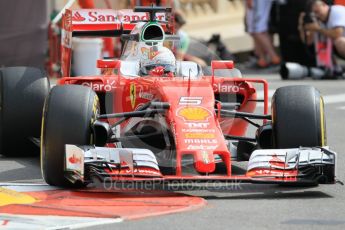 World © Octane Photographic Ltd. Scuderia Ferrari SF16-H – Sebastian Vettel. Thursday 26th May 2016, F1 Monaco GP Practice 1, Monaco, Monte Carlo. Digital Ref :