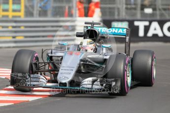 World © Octane Photographic Ltd. Mercedes AMG Petronas W07 Hybrid – Lewis Hamilton. Thursday 26th May 2016, F1 Monaco GP Practice 1, Monaco, Monte Carlo. Digital Ref :