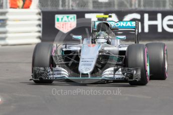World © Octane Photographic Ltd. Mercedes AMG Petronas W07 Hybrid – Nico Rosberg. Thursday 26th May 2016, F1 Monaco GP Practice 1, Monaco, Monte Carlo. Digital Ref :