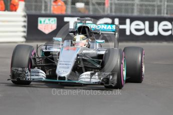 World © Octane Photographic Ltd. Mercedes AMG Petronas W07 Hybrid – Lewis Hamilton. Thursday 26th May 2016, F1 Monaco GP Practice 1, Monaco, Monte Carlo. Digital Ref :
