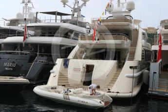 World © Octane Photographic Ltd. Williams Martini Racing yacht "Rola" . Thursday 26th May 2016, F1 Monaco GP Practice 1, Monaco, Monte Carlo. Digital Ref :