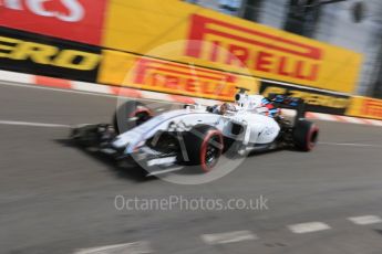 World © Octane Photographic Ltd. Williams Martini Racing, Williams Mercedes FW38 – Felipe Massa. Thursday 26th May 2016, F1 Monaco GP Practice 1, Monaco, Monte Carlo. Digital Ref :