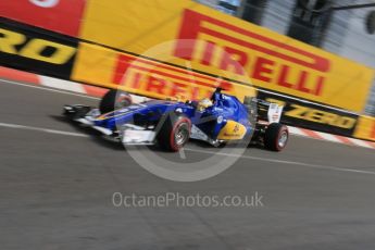 World © Octane Photographic Ltd. Sauber F1 Team C35 – Marcus Ericsson. Thursday 26th May 2016, F1 Monaco GP Practice 1, Monaco, Monte Carlo. Digital Ref :