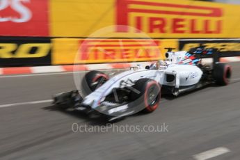 World © Octane Photographic Ltd. Williams Martini Racing, Williams Mercedes FW38 – Felipe Massa. Thursday 26th May 2016, F1 Monaco GP Practice 1, Monaco, Monte Carlo. Digital Ref :