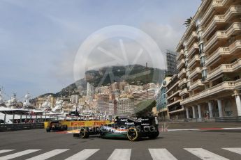 World © Octane Photographic Ltd. Sahara Force India VJM09 - Sergio Perez. Thursday 26th May 2016, F1 Monaco GP Practice 1, Monaco, Monte Carlo. Digital Ref :