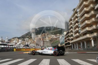 World © Octane Photographic Ltd. Williams Martini Racing, Williams Mercedes FW38 – Valtteri Bottas. Thursday 26th May 2016, F1 Monaco GP Practice 1, Monaco, Monte Carlo. Digital Ref :