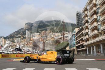 World © Octane Photographic Ltd. Renault Sport F1 Team RS16 - Kevin Magnussen. Thursday 26th May 2016, F1 Monaco GP Practice 1, Monaco, Monte Carlo. Digital Ref :