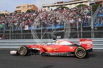 World © Octane Photographic Ltd. Scuderia Ferrari SF16-H – Sebastian Vettel. Thursday 26th May 2016, F1 Monaco GP Practice 1, Monaco, Monte Carlo. Digital Ref :