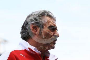 World © Octane Photographic Ltd. Scuderia Ferrari - Maurizio Arrivabene. Thursday 26th May 2016, F1 Monaco GP Practice 1, Monaco, Monte Carlo. Digital Ref :