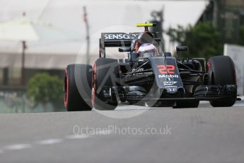 World © Octane Photographic Ltd. McLaren Honda MP4-31 – Jenson Button. Thursday 26th May 2016, F1 Monaco GP Practice 1, Monaco, Monte Carlo. Digital Ref :