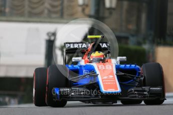 World © Octane Photographic Ltd. Manor Racing MRT05 – Rio Haryanto. Thursday 26th May 2016, F1 Monaco GP Practice 1, Monaco, Monte Carlo. Digital Ref :