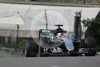 World © Octane Photographic Ltd. Mercedes AMG Petronas W07 Hybrid – Lewis Hamilton. Thursday 26th May 2016, F1 Monaco GP Practice 1, Monaco, Monte Carlo. Digital Ref :