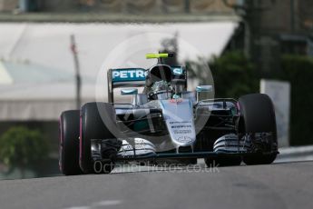 World © Octane Photographic Ltd. Mercedes AMG Petronas W07 Hybrid – Nico Rosberg. Thursday 26th May 2016, F1 Monaco GP Practice 1, Monaco, Monte Carlo. Digital Ref :