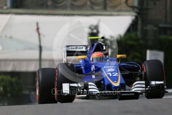 World © Octane Photographic Ltd. Sauber F1 Team C35 – Felipe Nasr. Thursday 26th May 2016, F1 Monaco GP Practice 1, Monaco, Monte Carlo. Digital Ref :