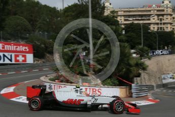 World © Octane Photographic Ltd. Haas F1 Team VF-16 - Esteban Gutierrez. Thursday 26th May 2016, F1 Monaco GP Practice 1, Monaco, Monte Carlo. Digital Ref :