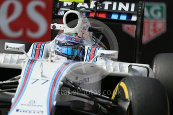 World © Octane Photographic Ltd. Williams Martini Racing, Williams Mercedes FW38 – Valtteri Bottas. Thursday 26th May 2016, F1 Monaco GP Practice 1, Monaco, Monte Carlo. Digital Ref :