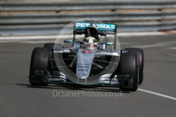 World © Octane Photographic Ltd. Mercedes AMG Petronas W07 Hybrid – Lewis Hamilton. Thursday 26th May 2016, F1 Monaco GP Practice 1, Monaco, Monte Carlo. Digital Ref :