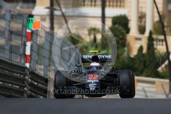 World © Octane Photographic Ltd. McLaren Honda MP4-31 – Jenson Button. Thursday 26th May 2016, F1 Monaco GP Practice 1, Monaco, Monte Carlo. Digital Ref :
