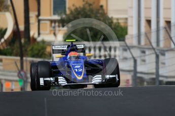 World © Octane Photographic Ltd. Sauber F1 Team C35 – Felipe Nasr. Thursday 26th May 2016, F1 Monaco GP Practice 1, Monaco, Monte Carlo. Digital Ref :