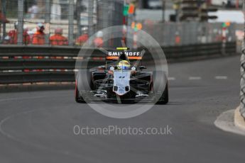 World © Octane Photographic Ltd. Sahara Force India VJM09 - Sergio Perez. Thursday 26th May 2016, F1 Monaco GP Practice 1, Monaco, Monte Carlo. Digital Ref :