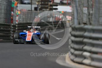 World © Octane Photographic Ltd. Manor Racing MRT05 - Pascal Wehrlein. Thursday 26th May 2016, F1 Monaco GP Practice 1, Monaco, Monte Carlo. Digital Ref :