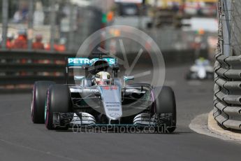 World © Octane Photographic Ltd. Mercedes AMG Petronas W07 Hybrid – Lewis Hamilton. Thursday 26th May 2016, F1 Monaco GP Practice 1, Monaco, Monte Carlo. Digital Ref :