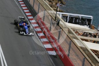 World © Octane Photographic Ltd. Sauber F1 Team C35 – Felipe Nasr. Thursday 26th May 2016, F1 Monaco GP Practice 1, Monaco, Monte Carlo. Digital Ref :