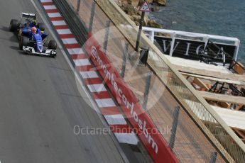 World © Octane Photographic Ltd. Sauber F1 Team C35 – Felipe Nasr. Thursday 26th May 2016, F1 Monaco GP Practice 1, Monaco, Monte Carlo. Digital Ref :