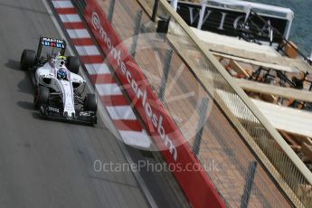 World © Octane Photographic Ltd. Williams Martini Racing, Williams Mercedes FW38 – Valtteri Bottas. Thursday 26th May 2016, F1 Monaco GP Practice 1, Monaco, Monte Carlo. Digital Ref :