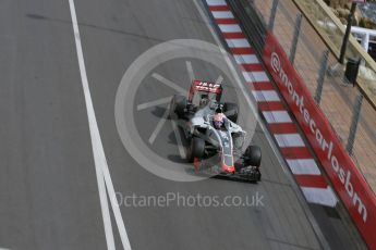 World © Octane Photographic Ltd. Haas F1 Team VF-16 – Romain Grosjean. Thursday 26th May 2016, F1 Monaco GP Practice 1, Monaco, Monte Carlo. Digital Ref :