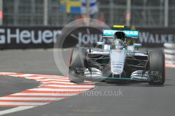 World © Octane Photographic Ltd. Mercedes AMG Petronas W07 Hybrid – Nico Rosberg. Wednesday 25th May 2016, F1 Monaco - Practice 2, Monaco, Monte Carlo. Digital Ref : 1562CB1D6987