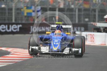 World © Octane Photographic Ltd. Sauber F1 Team C35 – Felipe Nasr. Wednesday 25th May 2016, F1 Monaco - Practice 2, Monaco, Monte Carlo. Digital Ref : 1562CB1D7002