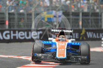 World © Octane Photographic Ltd. Manor Racing MRT05 - Pascal Wehrlein. Wednesday 25th May 2016, F1 Monaco - Practice 2, Monaco, Monte Carlo. Digital Ref : 1562CB1D7216