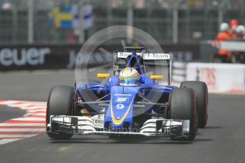 World © Octane Photographic Ltd. Sauber F1 Team C35 – Marcus Ericsson. Wednesday 25th May 2016, F1 Monaco - Practice 2, Monaco, Monte Carlo. Digital Ref : 1562CB1D7244