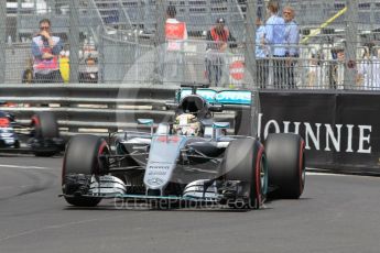 World © Octane Photographic Ltd. Mercedes AMG Petronas W07 Hybrid – Lewis Hamilton. Wednesday 25th May 2016, F1 Monaco - Practice 2, Monaco, Monte Carlo. Digital Ref : 1562CB1D7288