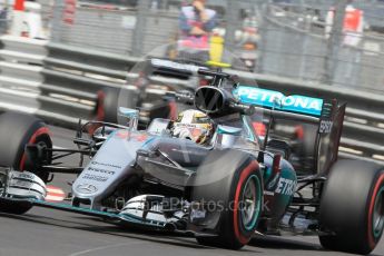 World © Octane Photographic Ltd. Mercedes AMG Petronas W07 Hybrid – Lewis Hamilton. Wednesday 25th May 2016, F1 Monaco - Practice 2, Monaco, Monte Carlo. Digital Ref : 1562CB1D7290