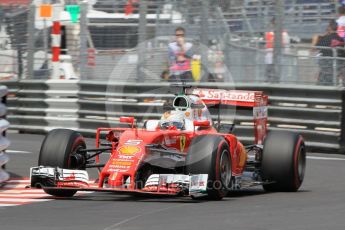 World © Octane Photographic Ltd. Scuderia Ferrari SF16-H – Sebastian Vettel. Wednesday 25th May 2016, F1 Monaco - Practice 2, Monaco, Monte Carlo. Digital Ref : 1562CB1D7304