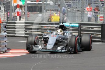 World © Octane Photographic Ltd. Mercedes AMG Petronas W07 Hybrid – Lewis Hamilton. Wednesday 25th May 2016, F1 Monaco - Practice 2, Monaco, Monte Carlo. Digital Ref : 1562CB1D7318