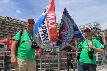 World © Octane Photographic Ltd. Max Verstappen fans. Wednesday 25th May 2016, F1 Monaco - Practice 2, Monaco, Monte Carlo. Digital Ref : 1562CB7D0998