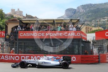 World © Octane Photographic Ltd. Williams Martini Racing, Williams Mercedes FW38 – Valtteri Bottas. Wednesday 25th May 2016, F1 Monaco - Practice 2, Monaco, Monte Carlo. Digital Ref : 1562CB7D1060