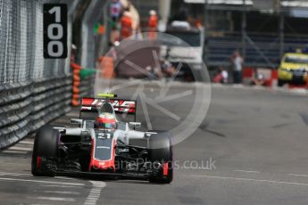 World © Octane Photographic Ltd. Haas F1 Team VF-16 - Esteban Gutierrez. Wednesday 25th May 2016, F1 Monaco - Practice 2, Monaco, Monte Carlo. Digital Ref : 1562LB1D7147