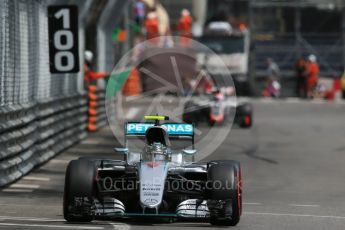 World © Octane Photographic Ltd. Mercedes AMG Petronas W07 Hybrid – Nico Rosberg. Wednesday 25th May 2016, F1 Monaco - Practice 2, Monaco, Monte Carlo. Digital Ref : 1562LB1D7153