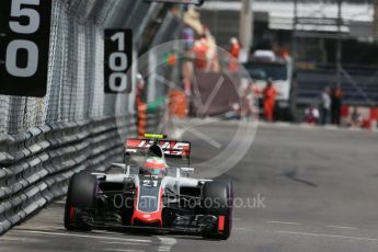 World © Octane Photographic Ltd. Haas F1 Team VF-16 - Esteban Gutierrez. Wednesday 25th May 2016, F1 Monaco - Practice 2, Monaco, Monte Carlo. Digital Ref : 1562LB1D7202