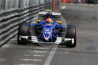 World © Octane Photographic Ltd. Sauber F1 Team C35 – Felipe Nasr. Wednesday 25th May 2016, F1 Monaco - Practice 2, Monaco, Monte Carlo. Digital Ref : 1562LB1D7241