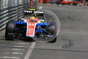 World © Octane Photographic Ltd. Manor Racing MRT05 – Rio Haryanto. Wednesday 25th May 2016, F1 Monaco - Practice 2, Monaco, Monte Carlo. Digital Ref : 1562LB1D7299