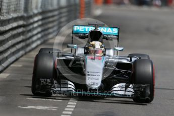 World © Octane Photographic Ltd. Mercedes AMG Petronas W07 Hybrid – Lewis Hamilton. Wednesday 25th May 2016, F1 Monaco - Practice 2, Monaco, Monte Carlo. Digital Ref : 1562LB1D7351